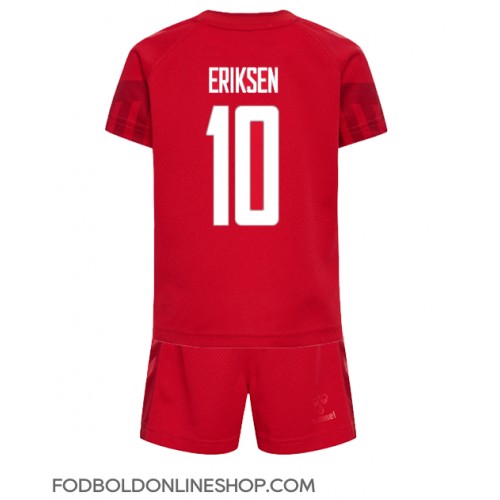 Danmark Christian Eriksen #10 Hjemme Trøje Børn VM 2022 Kortærmet (+ Korte bukser)